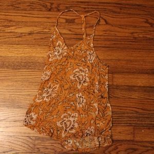 Gold Floral Tank Top XS